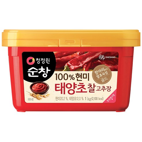 4138 Daesang Sunchang Gochujang, Hot Pepper Paste, Brown Rice 대상 순창 현미 찰고추장 1kg