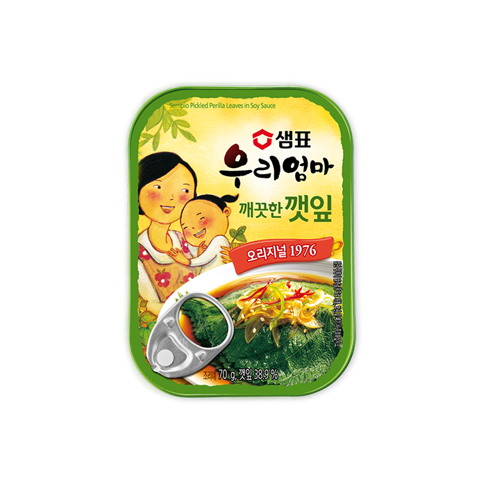 7564 Sempio Pickled Perilla Leaves in Soy Sauce 샘표 우리엄마 깻잎 깨끗한맛 70g