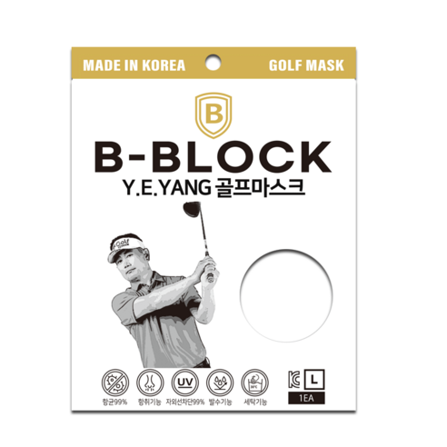 0413 Bad Block Golf Mask Medium 양용은 골프마스크 중형(여성용) Black/Cream/Mint 중 택일