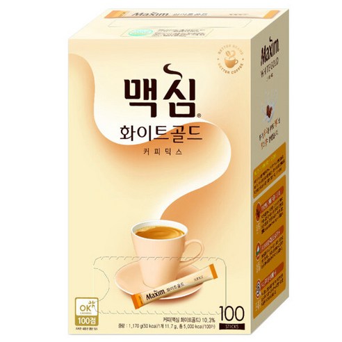 1104 Dongsuh Maxim White Gold 100T 동서식품 맥심 화이트골드 커피믹스 100개입