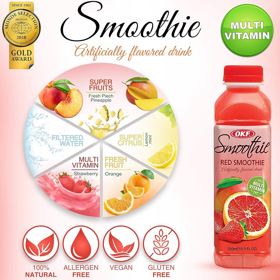 1454 OKF Red Smoothie Drink OKF 스무디 레드 350ml