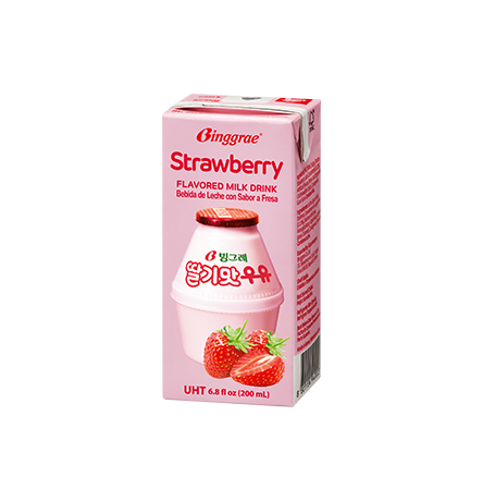 1724 Binggrae Strawberry Flavored Milk 빙그레 딸기맛우유 200ml