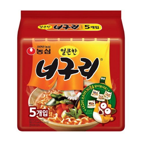 2112 Nongshim Neoguri Spicy Multi Pack 농심 얼큰한 너구리 멀티팩 5개입