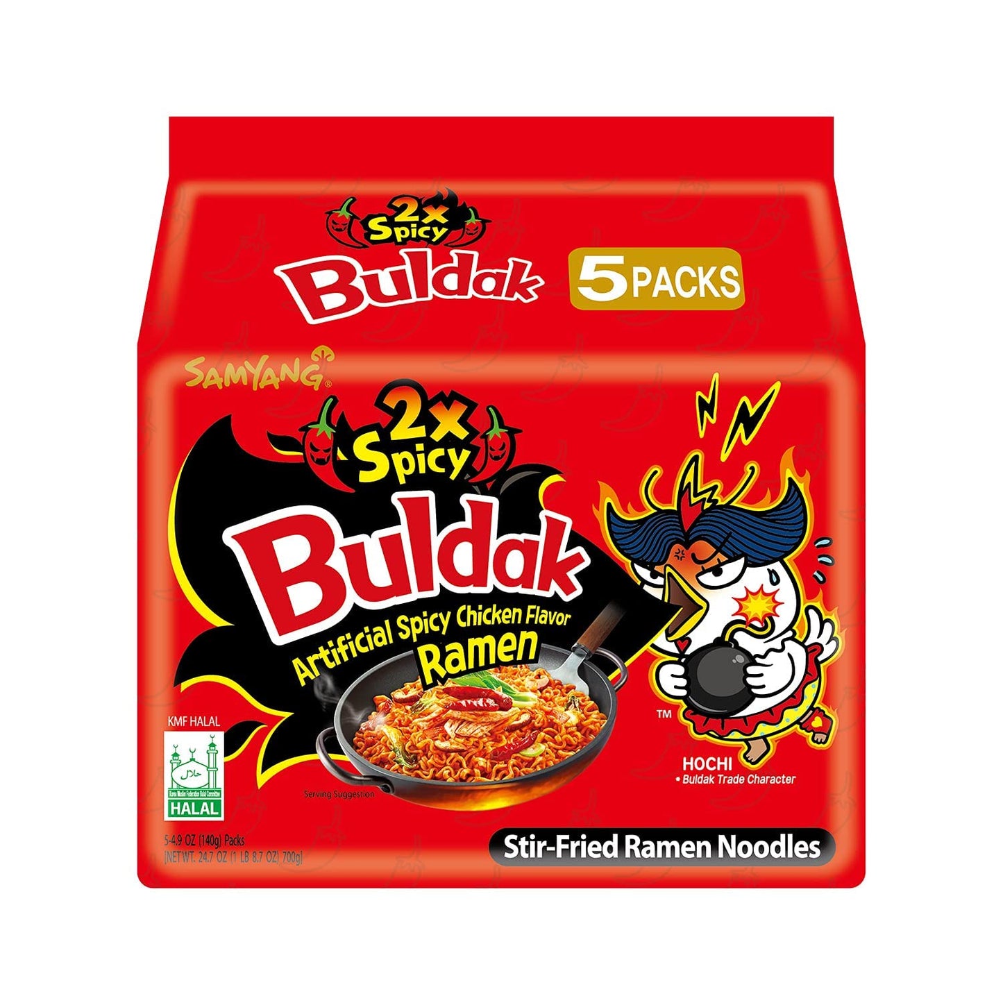 2140 Samyang Foods Extreme Buldak Ramen Multi Pack 삼양 2배 매운 핵불닭볶은면 멀티팩(수출용), 5개입