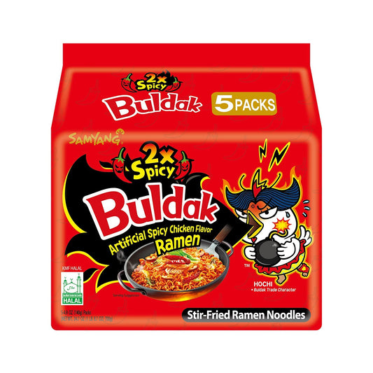 2140 Samyang Foods Extreme Buldak Ramen Multi Pack 삼양 2배 매운 핵불닭볶은면 멀티팩(수출용), 5개입