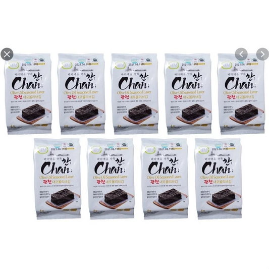 6321 Chan Olive Oil Seasoned Seaweed Snack 9packs 찬 올리브김 도시락 9단(수출용)