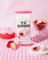 9163 Hwakwabang Bite-sized Strawberry Milk Mochi 화과방 딸기우유 찰떡 35gx2