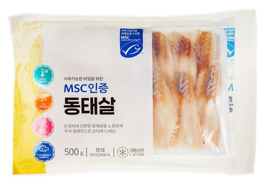 9608 Keumho MSC Certified in the USA, Sliced Pollack(frozen) 금호통상 미국MSC 인증 동태살 500g